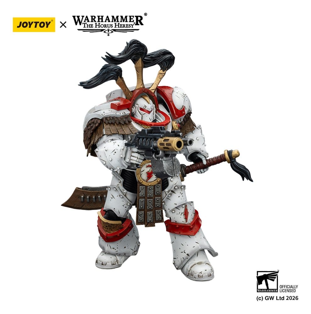 Warhammer 40,000 Figura White Scars Legion Praetor in Cataphractii Terminator Armour with Cyber Hawk Chogorian sword and combi-melta 14 cm