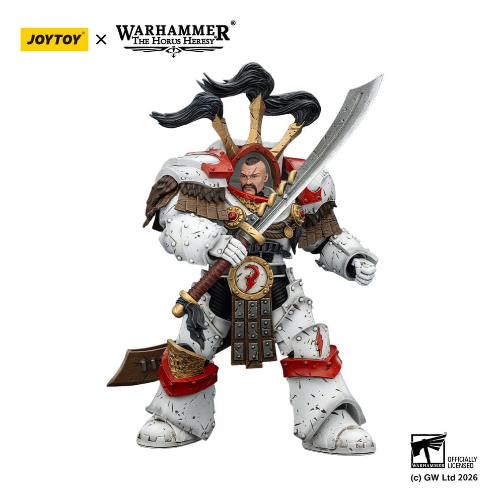 Warhammer 40,000 Figura White Scars Legion Praetor in Cataphractii Terminator Armour with Cyber Hawk Chogorian sword and combi-melta 14 cm