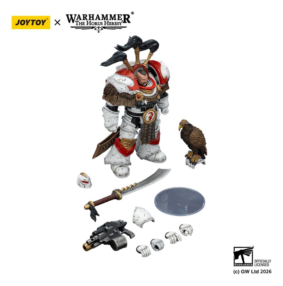 Warhammer 40,000 Figura White Scars Legion Praetor in Cataphractii Terminator Armour with Cyber Hawk Chogorian sword and combi-melta 14 cm