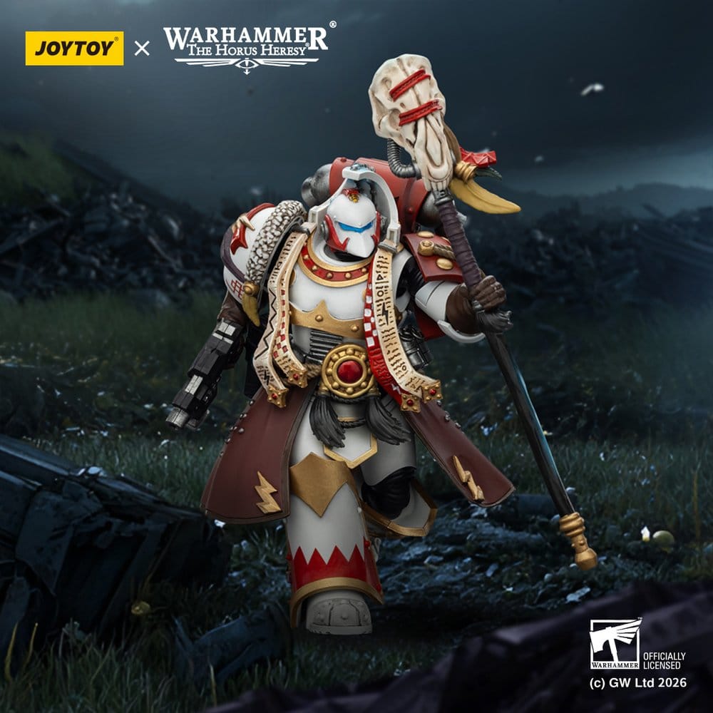 Warhammer 40,000 Figura White Scars Stormseer Consul com Bastão de Força e Pistola Bolt 12 cm