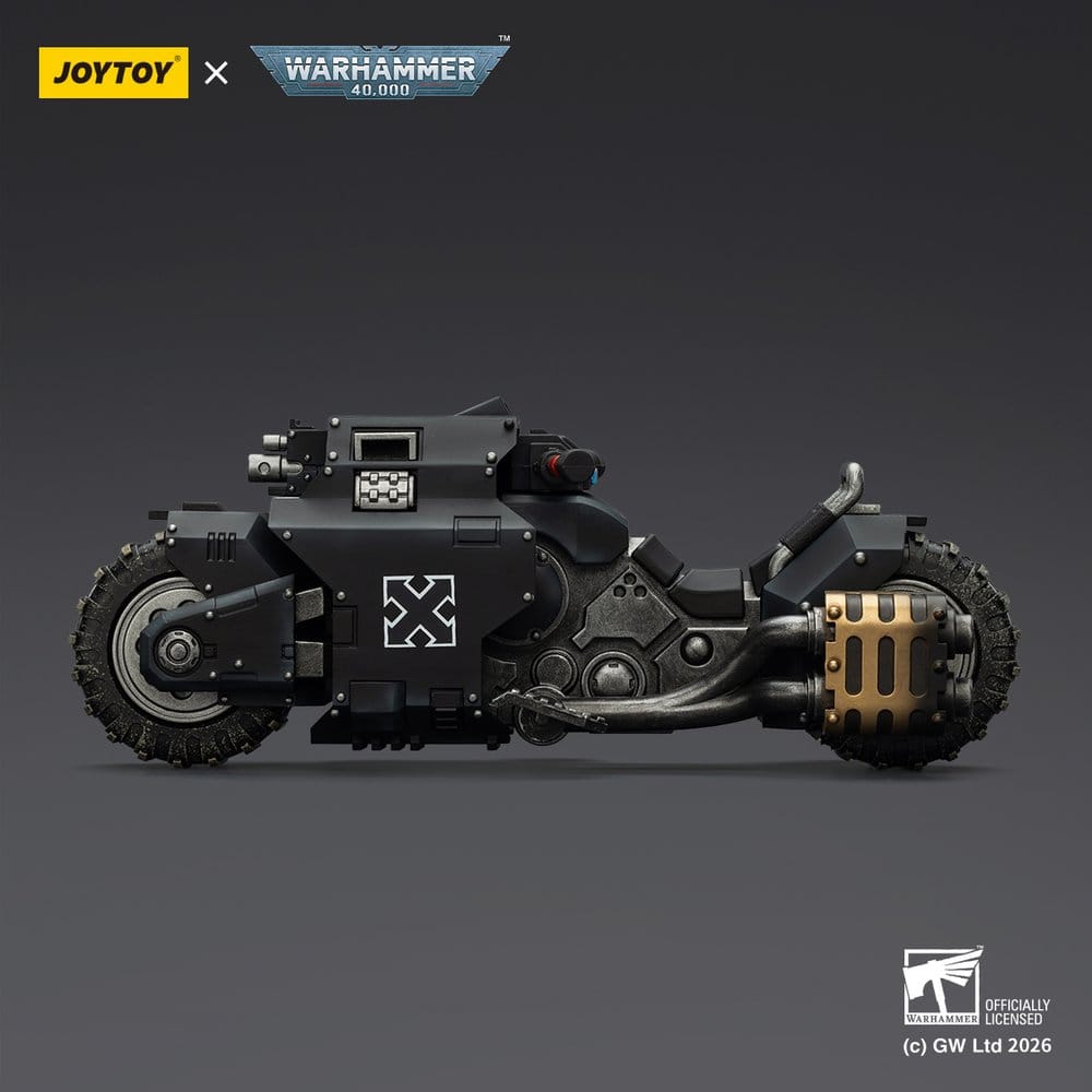 Bicicleta de Combate Warhammer 40,000 Padrão Raider Raven Guard com espingardas de ferrolho duplas 22 cm