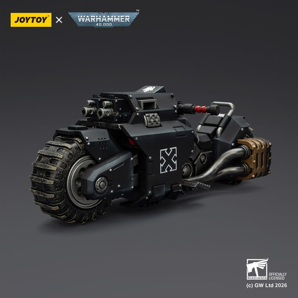 Bicicleta de Combate Warhammer 40,000 Padrão Raider Raven Guard com espingardas de ferrolho duplas 22 cm