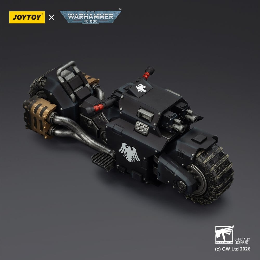 Bicicleta de Combate Warhammer 40,000 Padrão Raider Raven Guard com espingardas de ferrolho duplas 22 cm