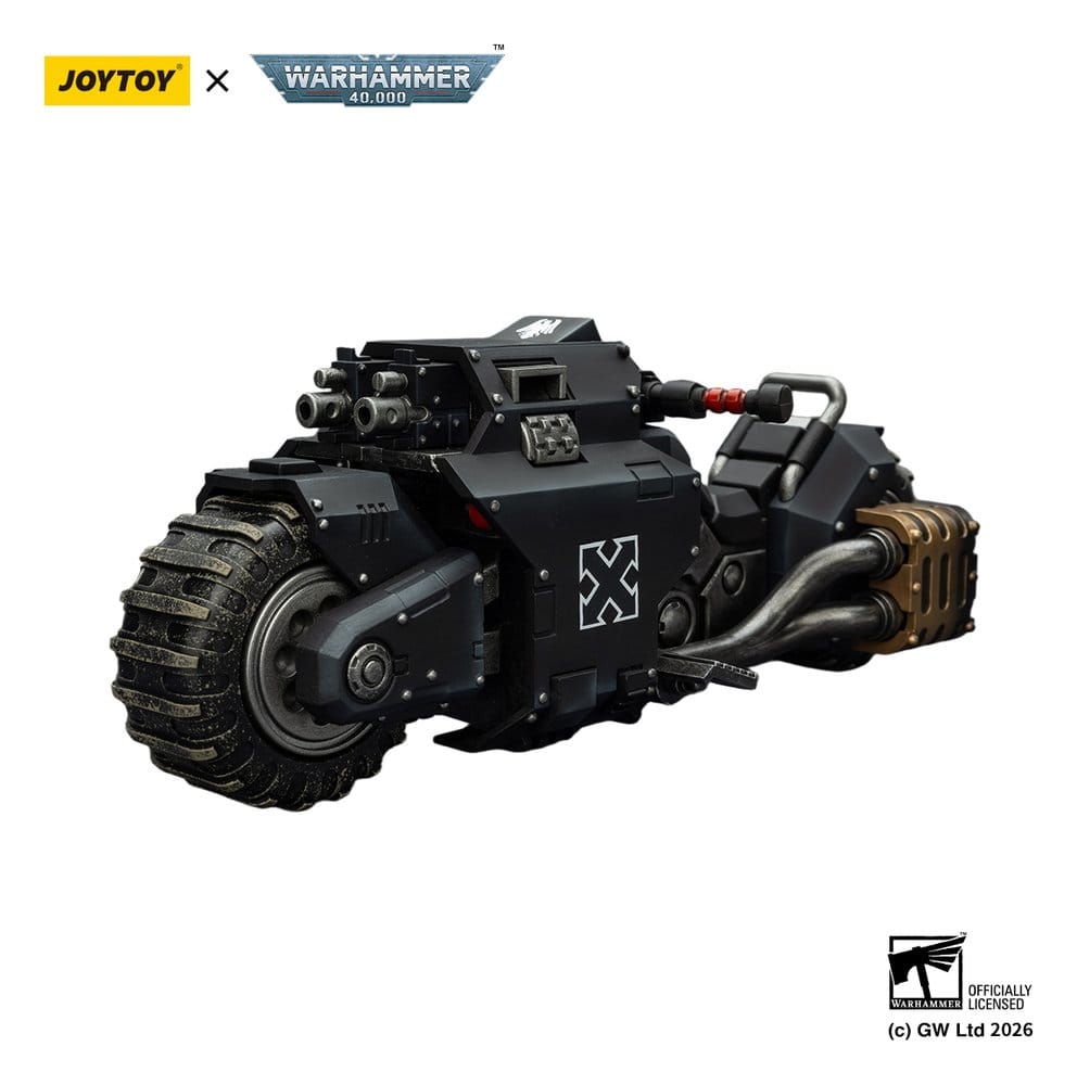 Bicicleta de Combate Warhammer 40,000 Padrão Raider Raven Guard com espingardas de ferrolho duplas 22 cm
