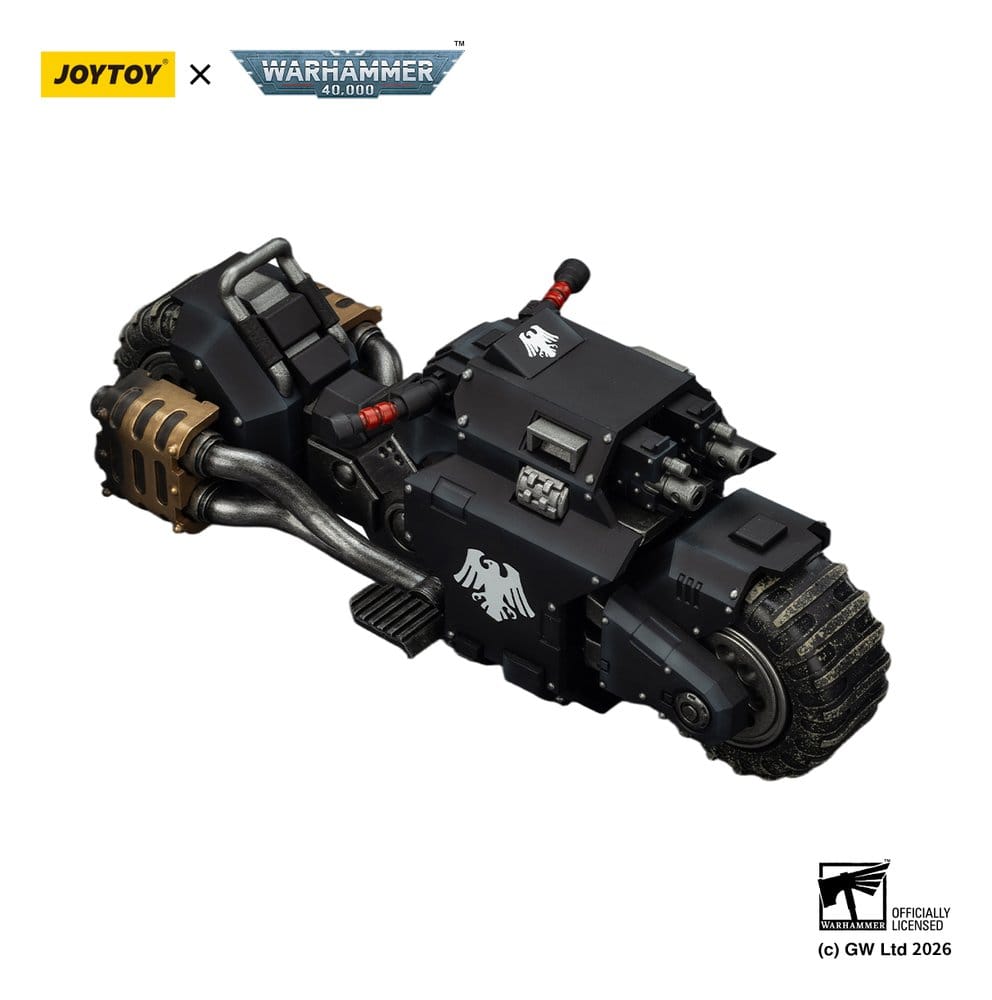 Bicicleta de Combate Warhammer 40,000 Padrão Raider Raven Guard com espingardas de ferrolho duplas 22 cm