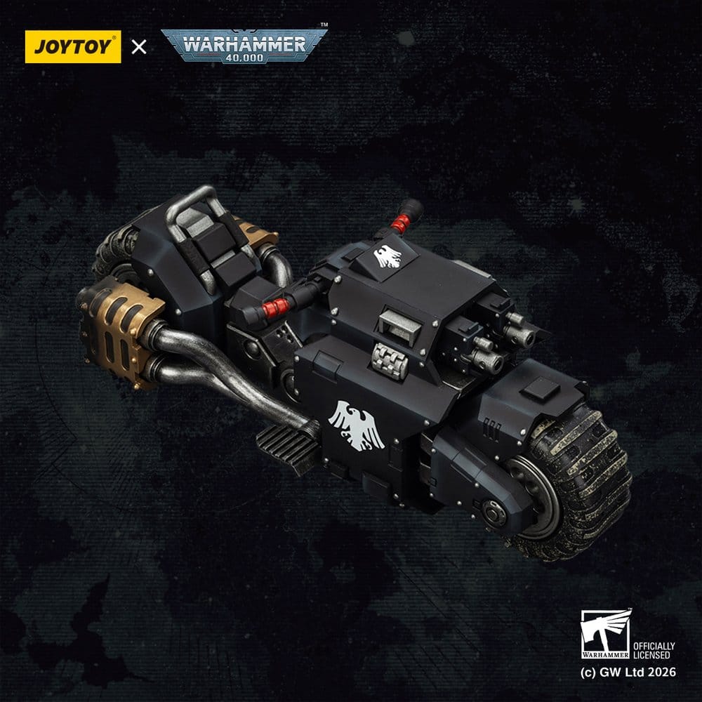 Bicicleta de Combate Warhammer 40,000 Padrão Raider Raven Guard com espingardas de ferrolho duplas 22 cm