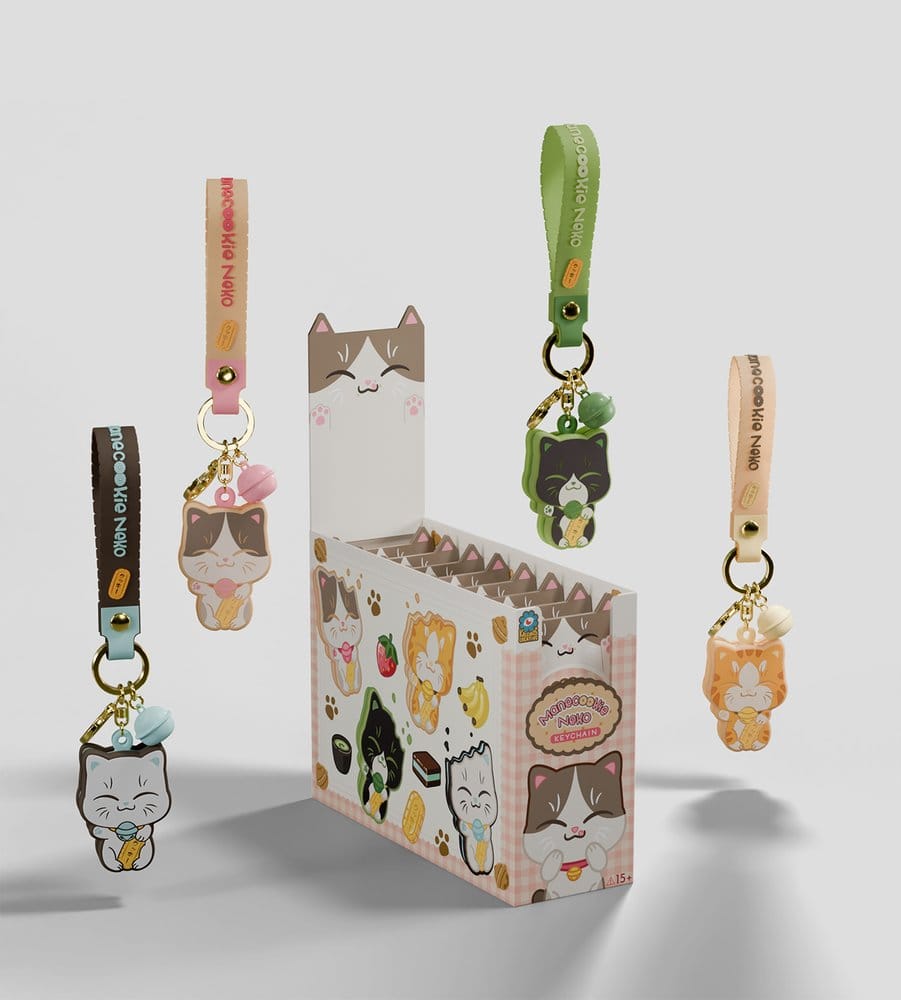 Manecookie Neko Porta-Chaves de Silicone S1 13 cm Blind Box Expositor (8)