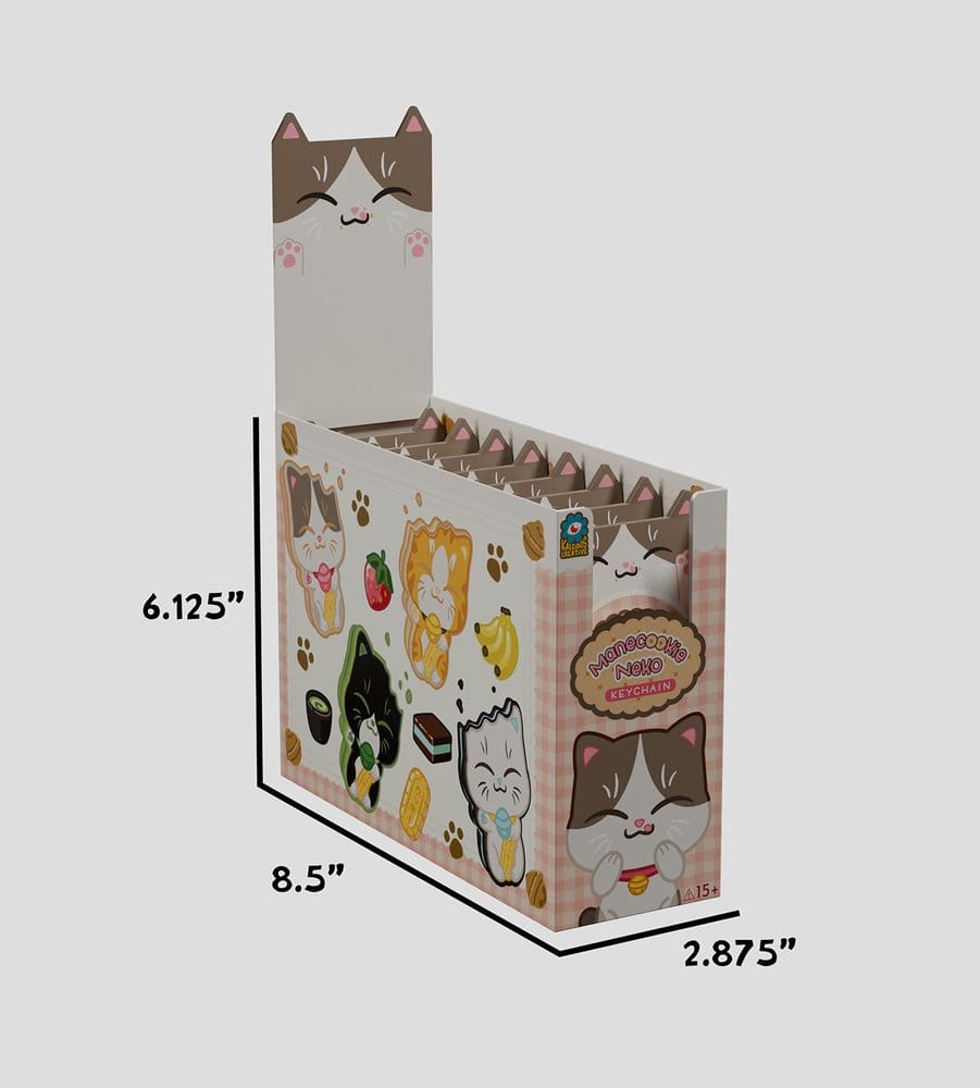 Manecookie Neko Porta-Chaves de Silicone S1 13 cm Blind Box Expositor (8)