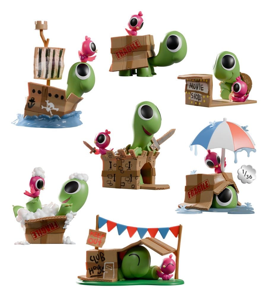 Box Turtle and Bird Figuras Mini S1 9 cm Blind Box Expositor (6) Frikytopia