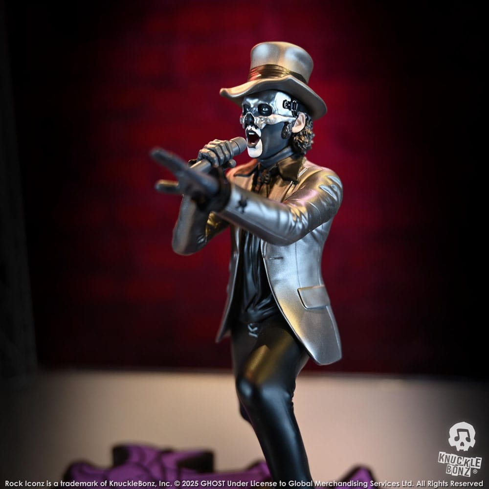 Ghost Estatua Rock Iconz Papa V Perpetua Top Hat 22 cm