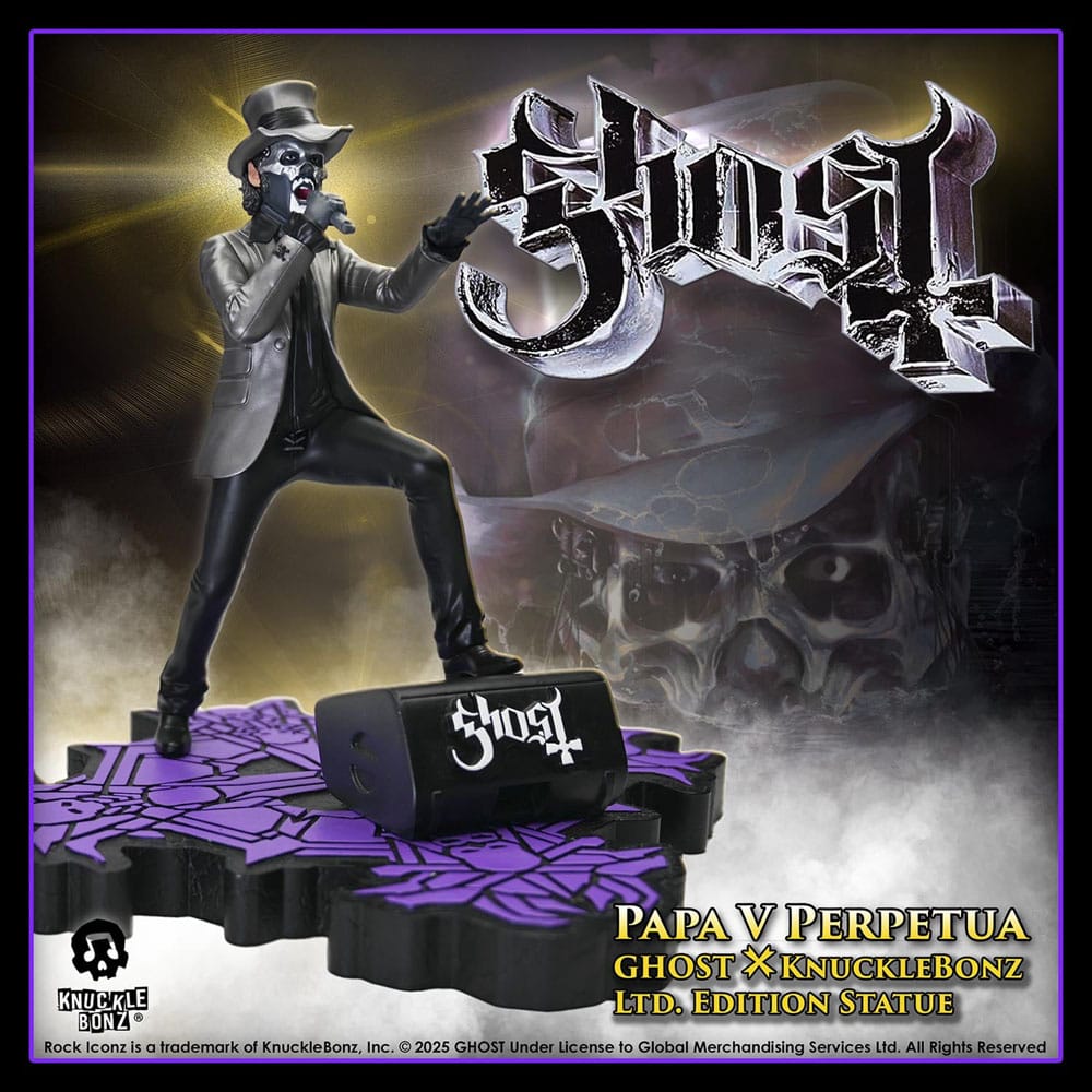 Ghost Estatua Rock Iconz Papa V Perpetua Top Hat 22 cm