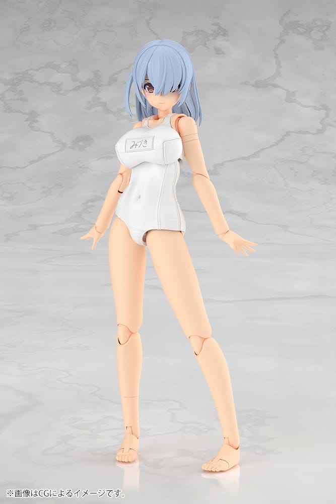 Frame Arms Girl Maqueta Plastic Model Kit Mizuki School Swimsuits White Ver. 16 cm