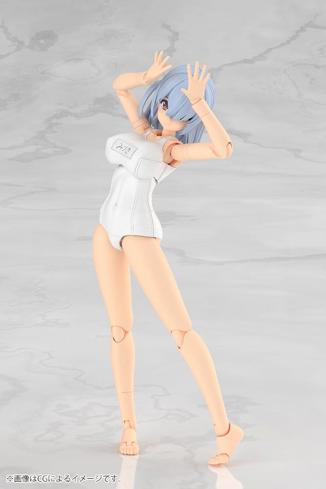 Frame Arms Girl Maqueta Plastic Model Kit Mizuki School Swimsuits White Ver. 16 cm