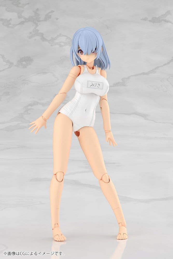 Frame Arms Girl Maqueta Plastic Model Kit Mizuki School Swimsuits White Ver. 16 cm