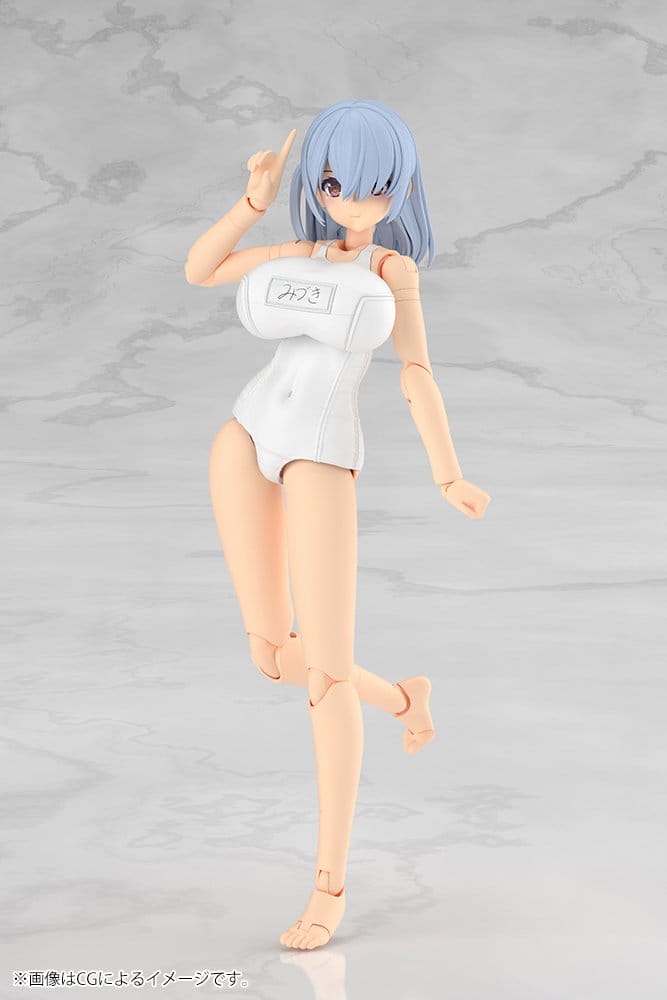 Frame Arms Girl Maqueta Plastic Model Kit Mizuki School Swimsuits White Ver. 16 cm
