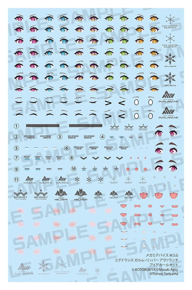 Megami Device M.S.G. Accesorios para Maquetas Plastic Model Kit Yggdrasis Garm Ripper Avalanche Eye Decal Set