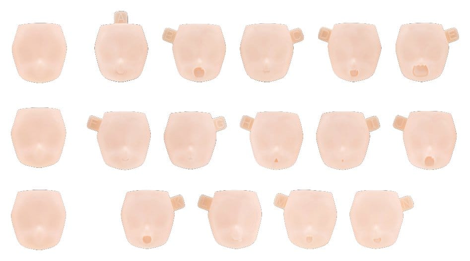 Megami Device M.S.G. Accesorios para Maquetas Plastic Model Kit 1/1 10 Face Set Puni Mofu 01 Skin Color C Frikytopia