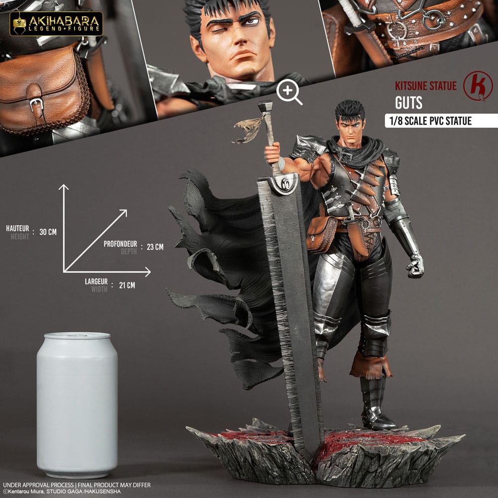 Berserk Estátua PVC Akihabara Legend Figure 1/8 Guts 30 cm