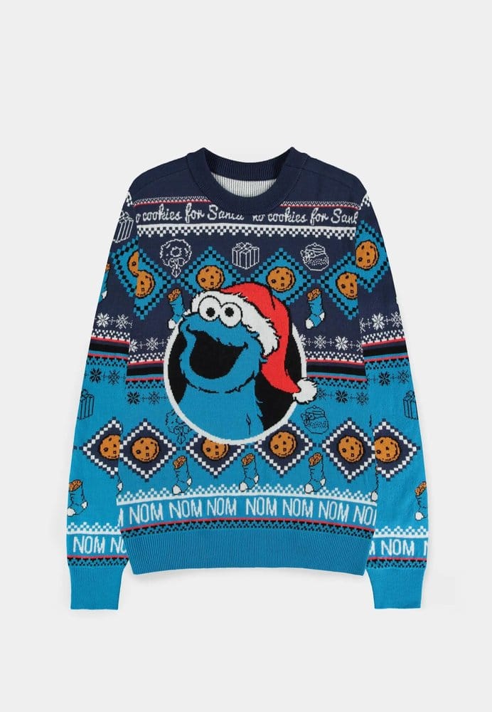 Sesame Street Sudadera navideña Cookie Monster Talla XXL