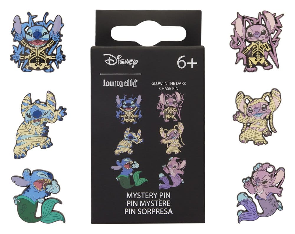 Lilo & Stitch by Loungefly Chapas esmaltadas Stitch & Angel Halloween Costumes Blind Expositor (12) Frikytopia