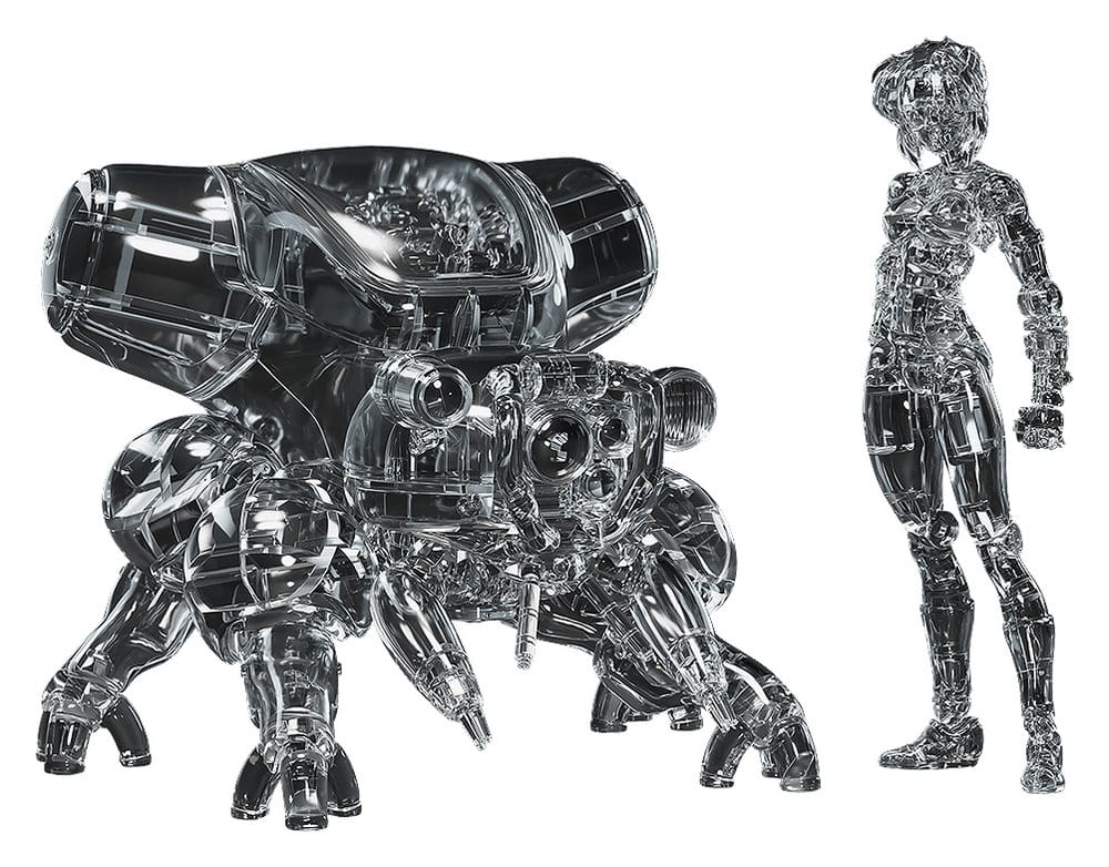 Ghost in the Shell Maqueta Plastic Model Kit PLAMAX minimum factory Motoko Kusanagi con Fuchikoma: Thermoptic Camouflage Ver. 8 cm Frikytopia