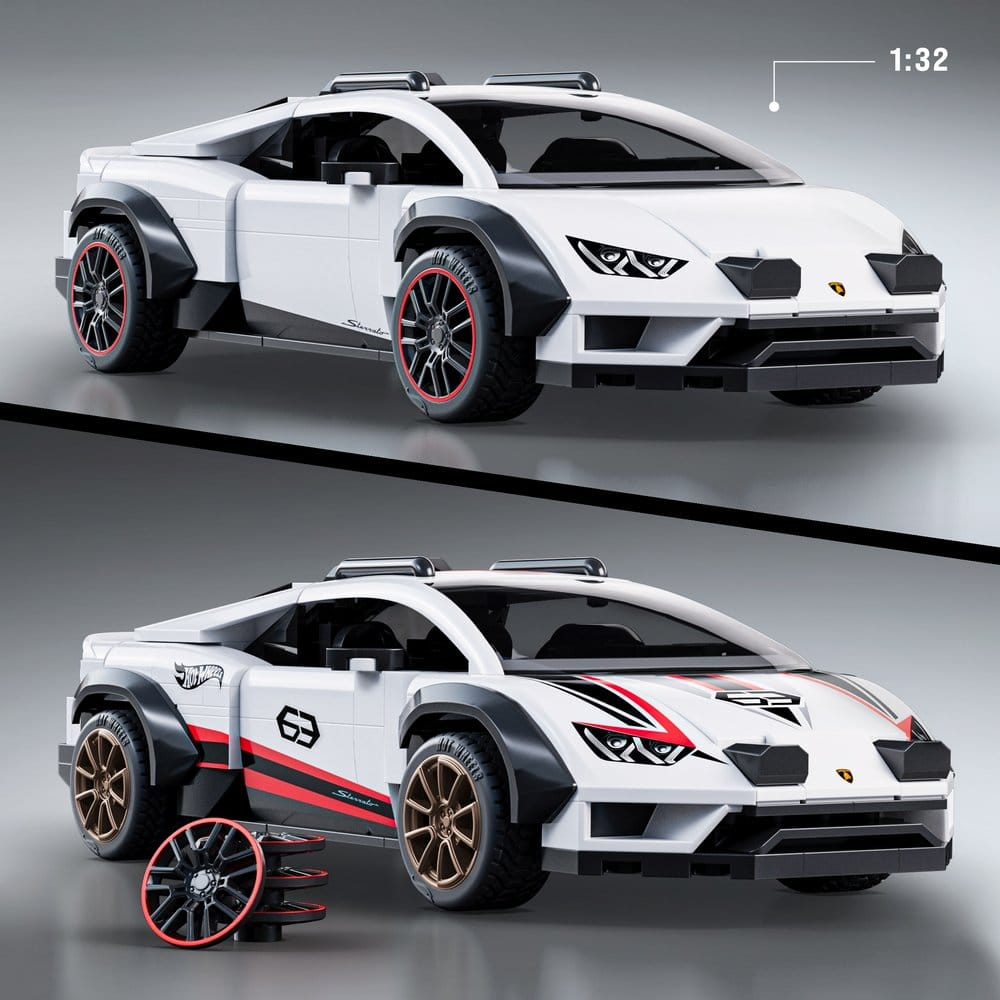 Hot Wheels Speed Mattel Brick Shop Kit de Construcción 1/32 Lamborghini Huracán Sterrato