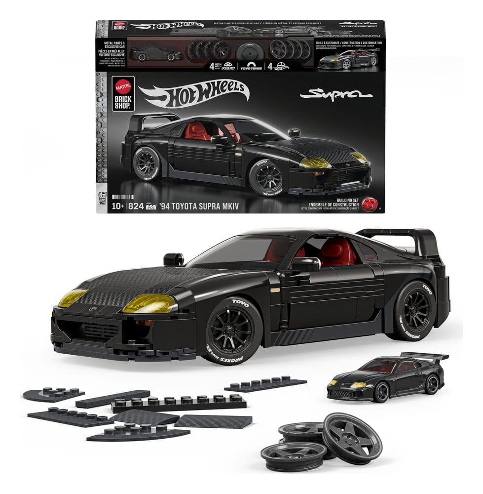 Hot Wheels Elite Mattel Brick Shop Kit de Construcción 1/16 '94 Toyota Supra MKIV