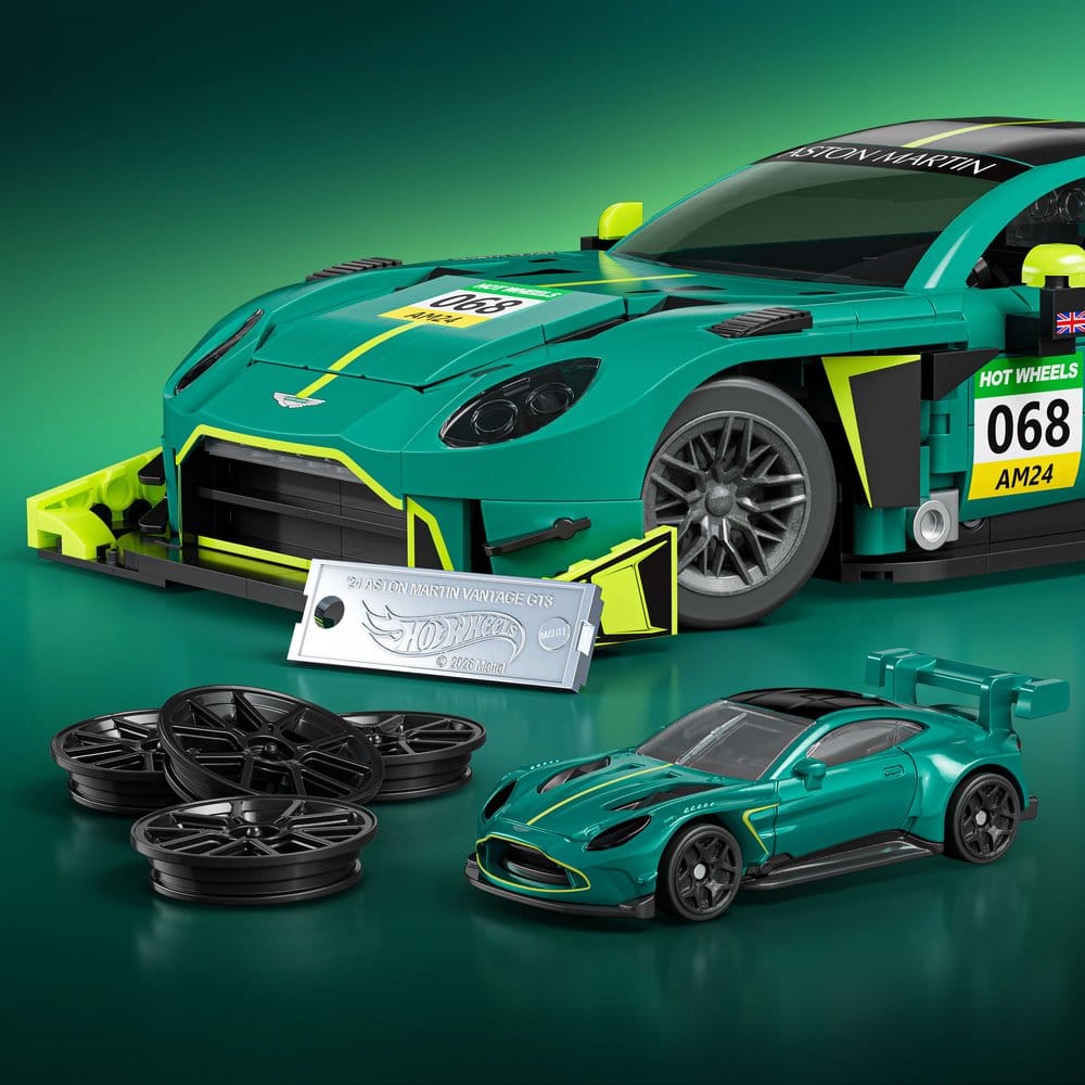 Hot Wheels Elite Mattel Brick Shop Kit de Construcción 1/16 '24 Aston Martin Vantage GT3