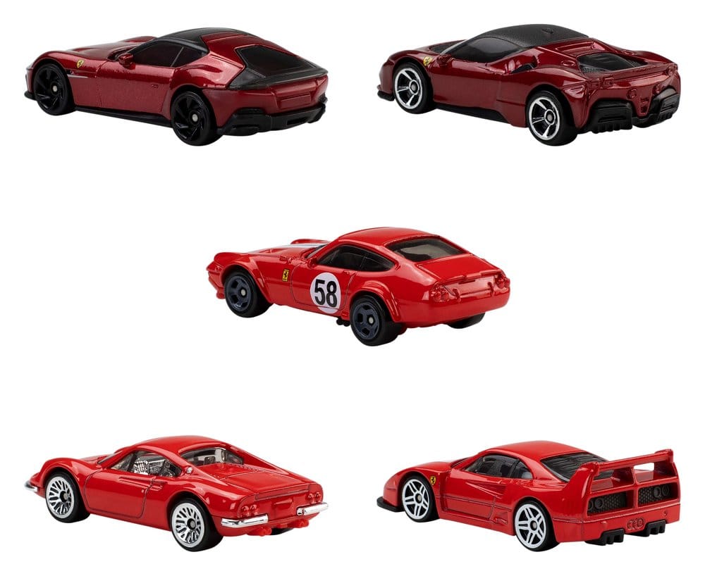 Ferrari Hot Wheels Vehículos Die-Cast Pack de 5 1/64