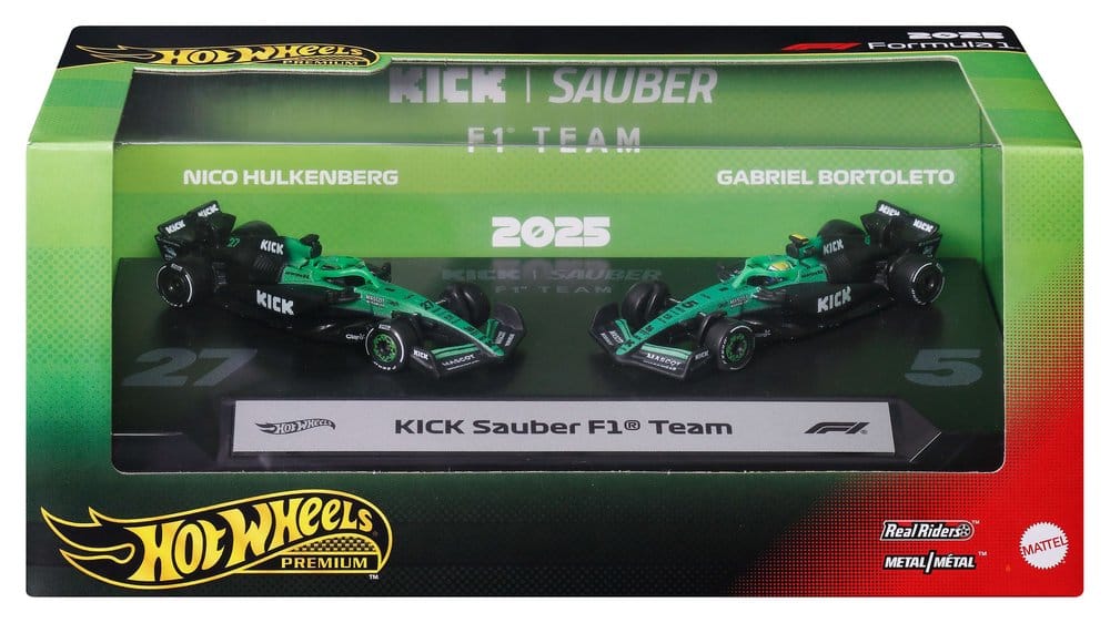 Fórmula 1 Hot Wheels Premium pack de 2 Vehículos Die-Cast 1/64 KICK Sauber Team
