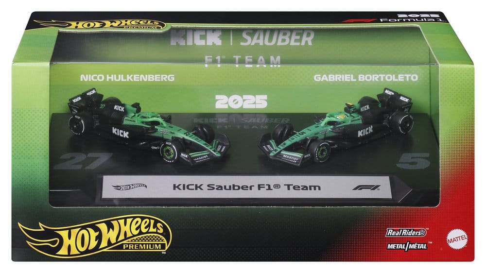 Fórmula 1 Hot Wheels Premium pack de 2 Vehículos Die-Cast 1/64 KICK Sauber Team
