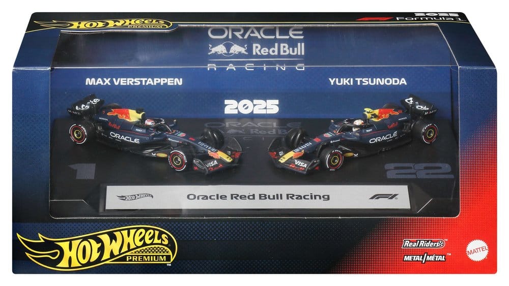 Fórmula 1 Hot Wheels Premium pack de 2 Vehículos Die-Cast 1/64 Oracle Red Bull Racing