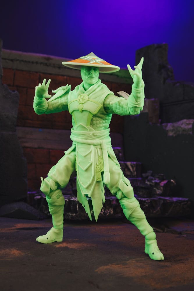 Mortal Kombat Figura Glow in the Dark Edition Raiden (Gold Label) 18 cm