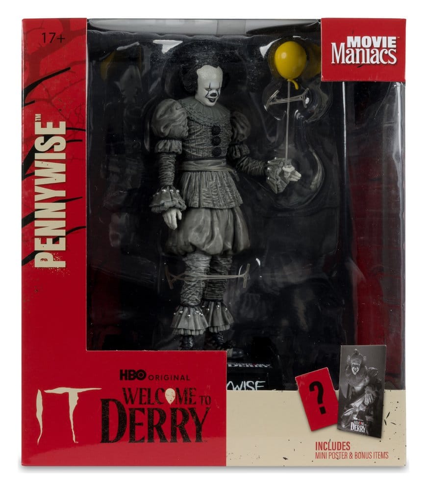 It Welcome to Derry Movie Maniacs Figura Pennywise (Black &amp; White) 16 cm