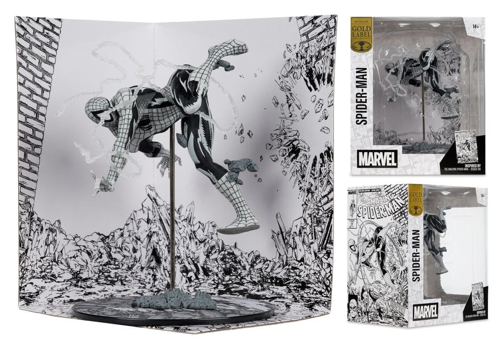 Marvel Estatua PVC !/10 Spider-Man (Line Art) (The Amazing Spider-Man #318) (Gold Label) 17 cm