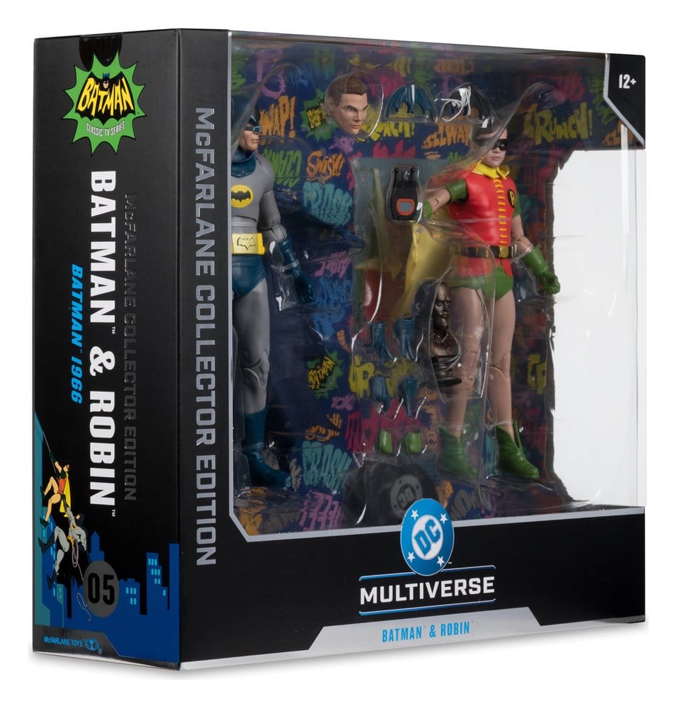 DC MCFARLANE COLLECTOR ED BATMAN 1966 BATMAN AND ROBIN 2‑PK ACTION Figura