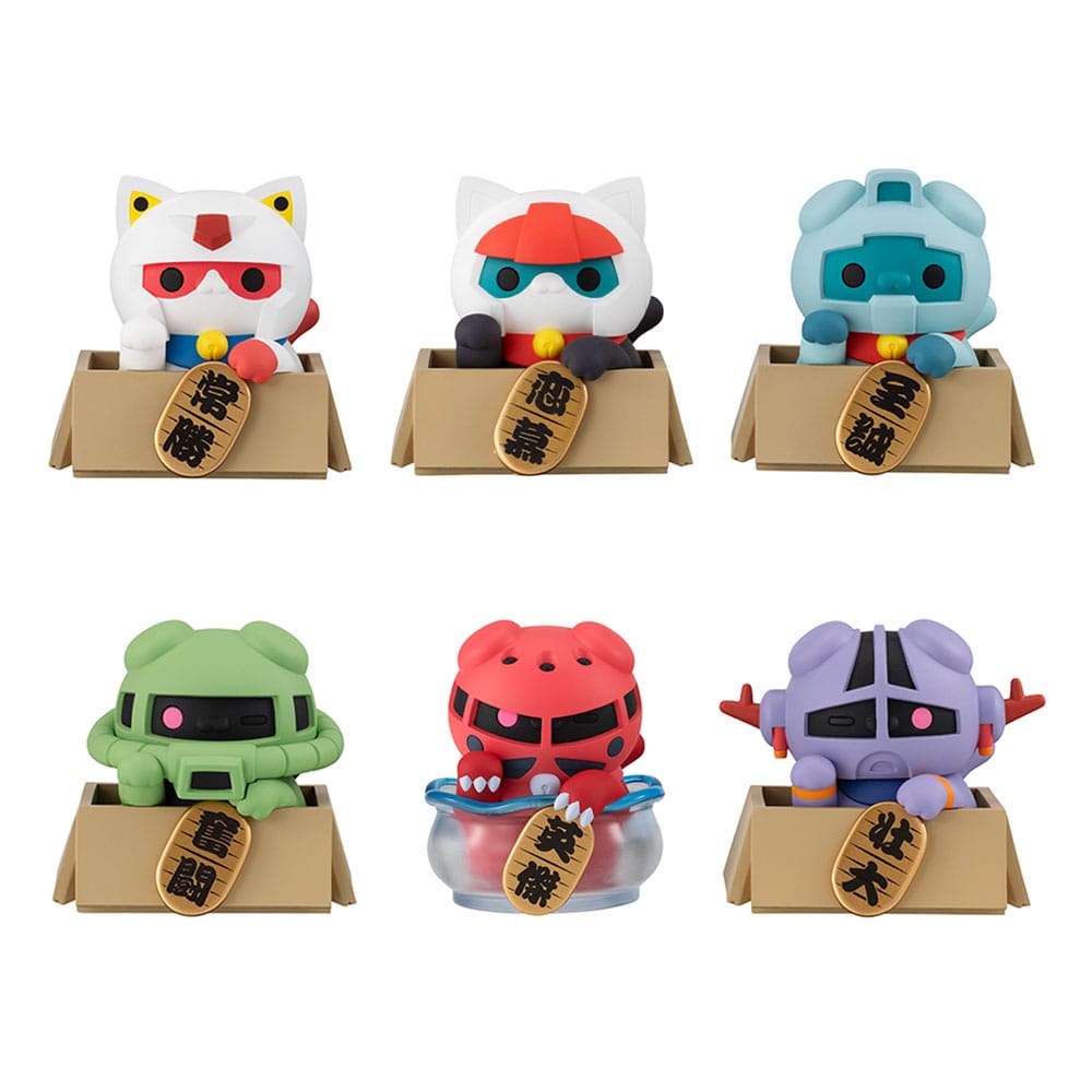 Mobile Suit Gundam Figuras Mega Cat Project Nyandam Luckycat 6 cm Cajas Sorpresas Surtido (6) Frikytopia
