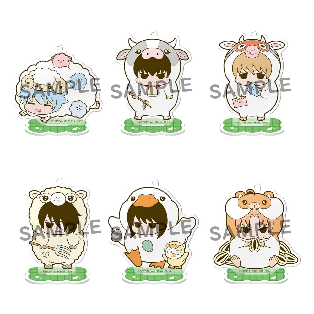 Gintama Figuras acrílico Prince Hata & Animal Paradise Farm of Love & Peace 6 cm Cajas Sorpresa Expositor (6)