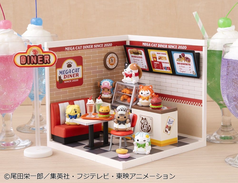 One Piece Mega Cat Project Figuras Mini NyanPieceNyan! Diner! 3 cm Blind Box Expositor (6)