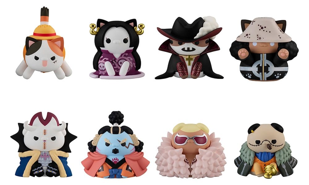 One Piece Mega Cat Project Nyan Piece Nyan! Luffy & the Seven Warlords of the Sea Figuras Mini 3 cm Blind Box Expositor (8) (Repeat) Frikytopia