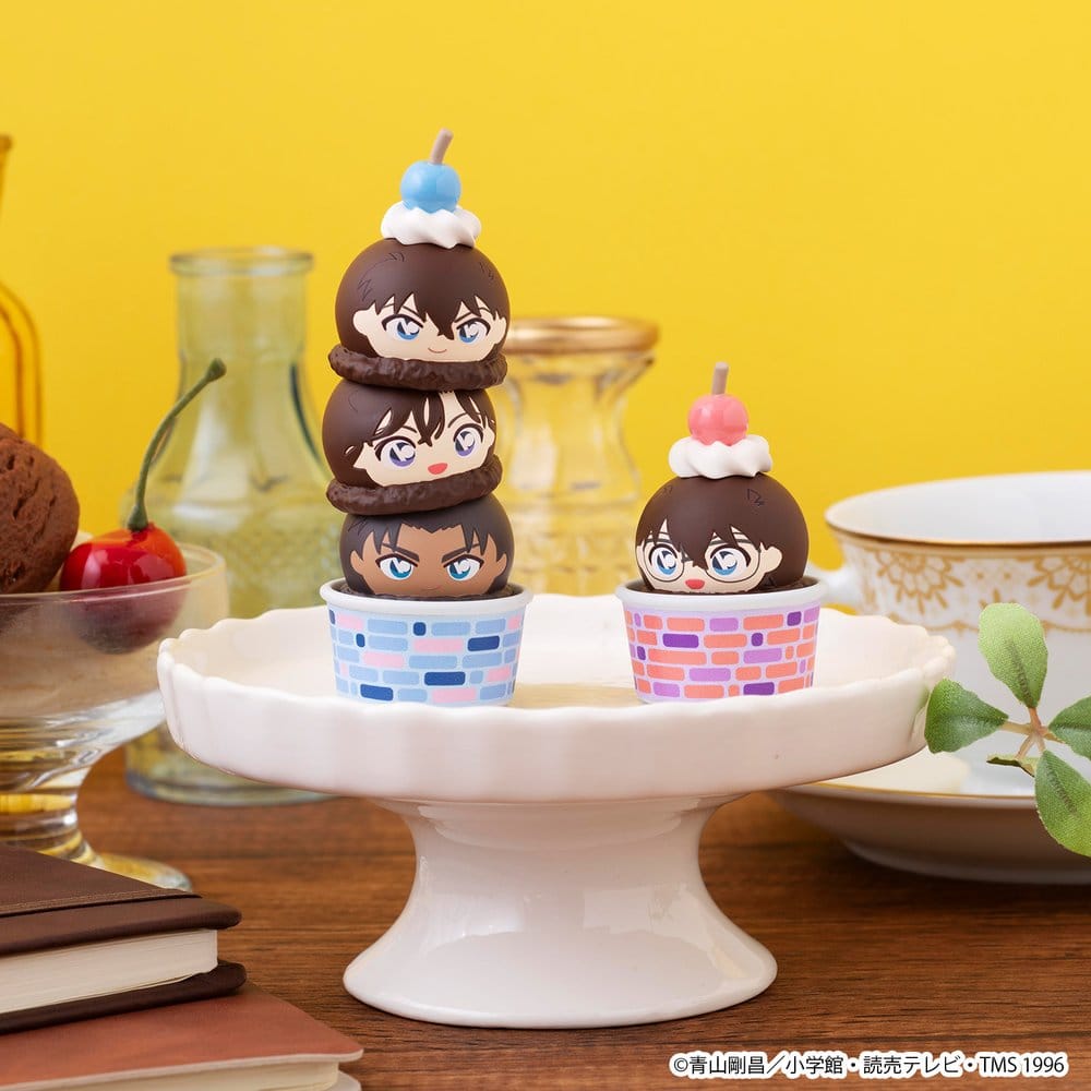 Detective Conan Tsumichen Stack up &amp; Change Figuras Mini 8 cm Blind Box Surtido (6) (with gift)