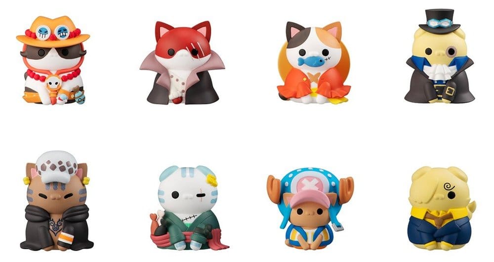 One Piece Mega Cat Project Figuras Mini NyanPieceNyan! I'm gonna be king of Paw-rates!! Blind Box Surtido (8) (Repeat) Frikytopia