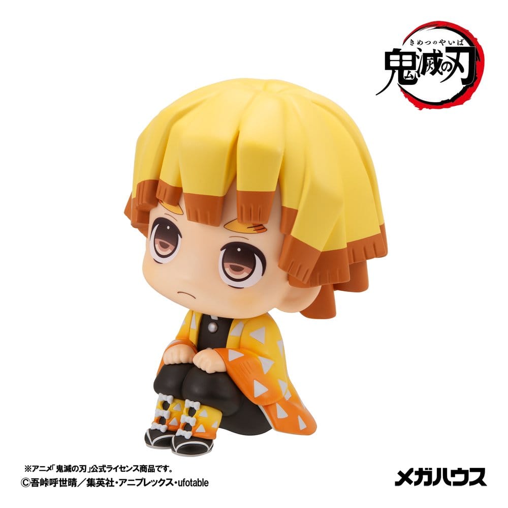 Demon Slayer: Kimetsu no Yaiba Pack de 2 Figuras PVC Look Up Zenitsu Agatsuma Grumpy Ver. & Kaigaku 11 cm (com presente)