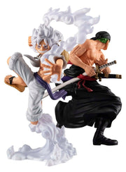 One Piece Wallstar Pack de 2 Figuras PVC Monkey D. Luffy Gear Fifth & Roronoa Zoro (com presente) 10 cm