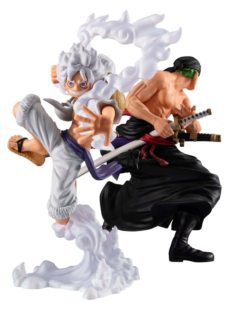 One Piece Wallstar Pack de 2 Figuras PVC Monkey D. Luffy Gear Fifth & Roronoa Zoro (com presente) 10 cm