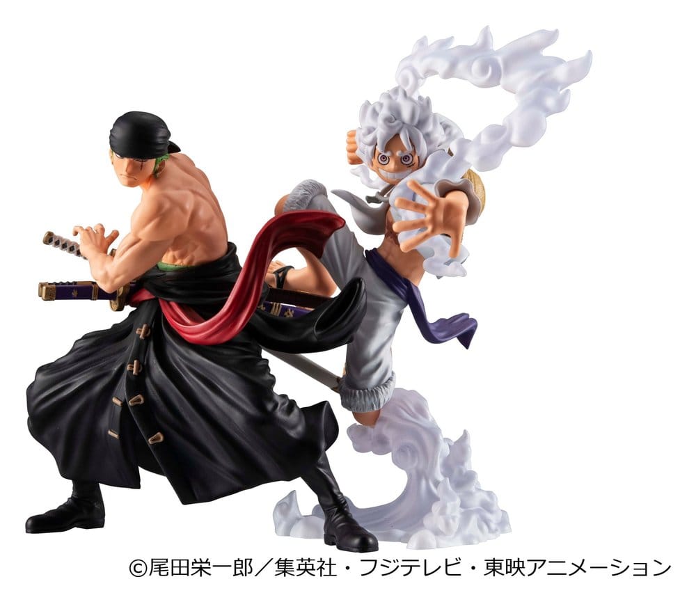 One Piece Wallstar Pack de 2 Figuras PVC Monkey D. Luffy Gear Fifth & Roronoa Zoro (com presente) 10 cm