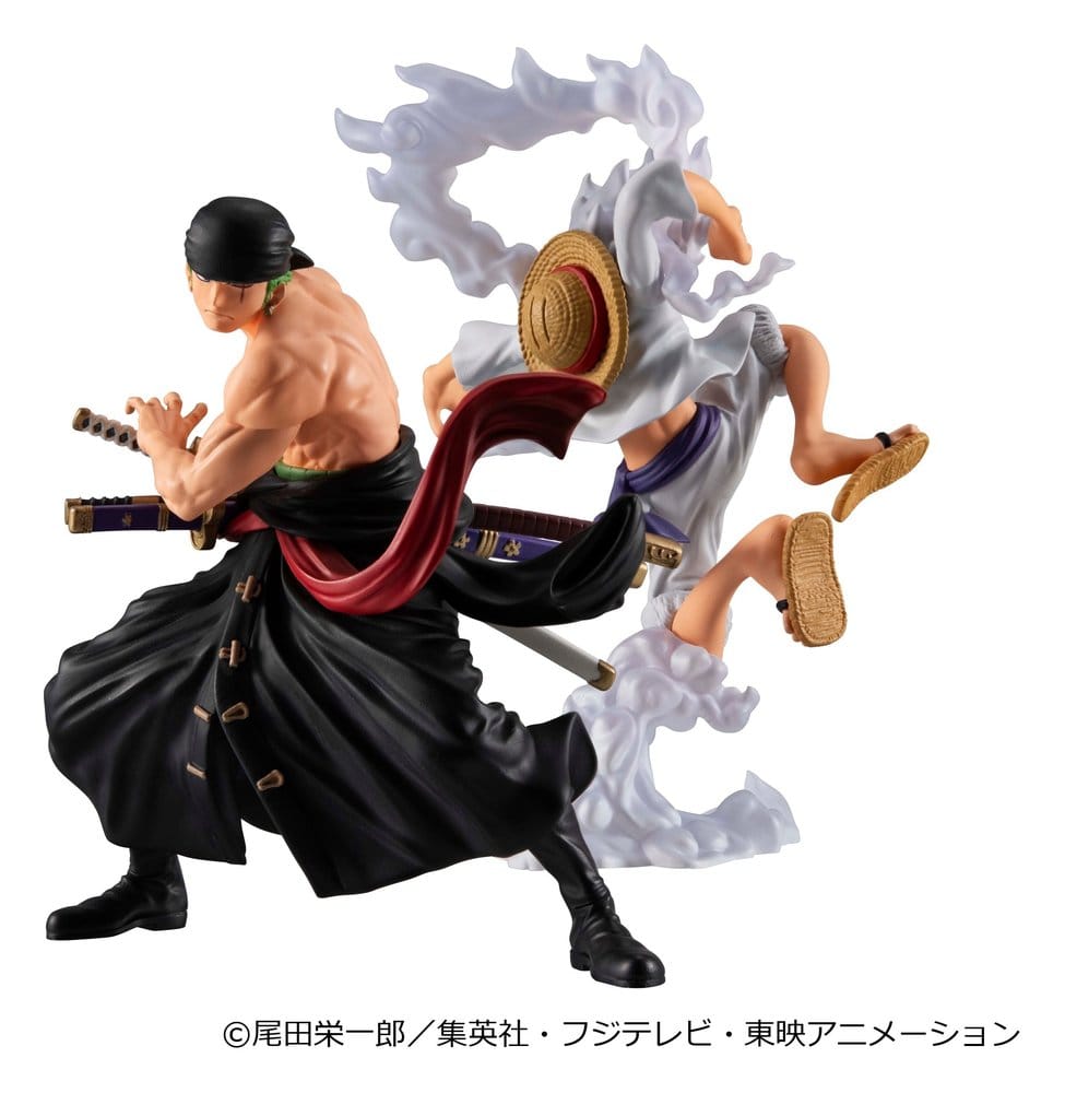 One Piece Wallstar Pack de 2 Figuras PVC Monkey D. Luffy Gear Fifth & Roronoa Zoro (com presente) 10 cm