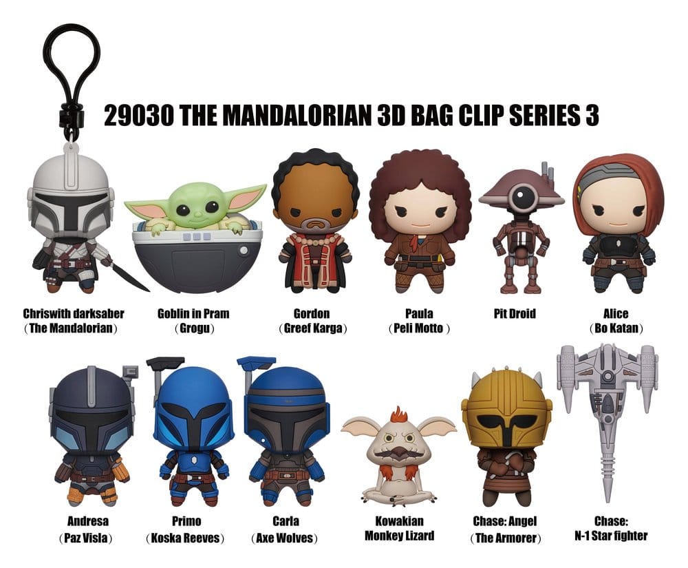 Star Wars The Mandalorian 3D Colgantes de PVC Serie 3 Blind Bag Display (24)