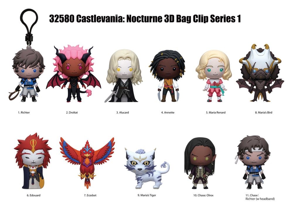 Castlevania Nocturne 3D Colgantes PVC Serie 1 Expositor (24)