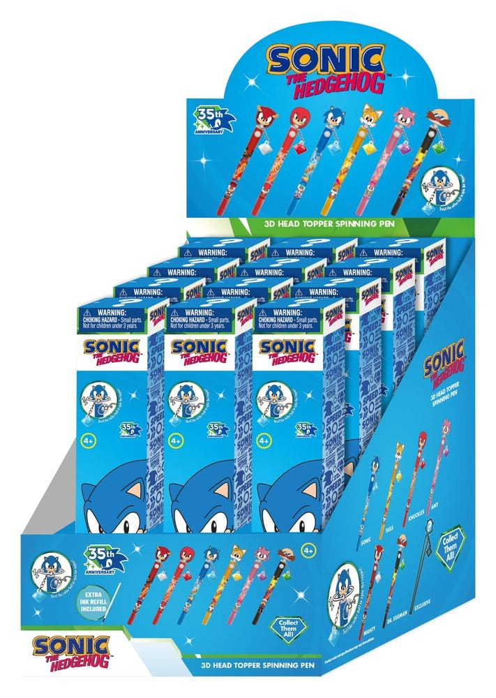 Sonic 3D Head Topper bolígrafo giratorio Expositor (12)